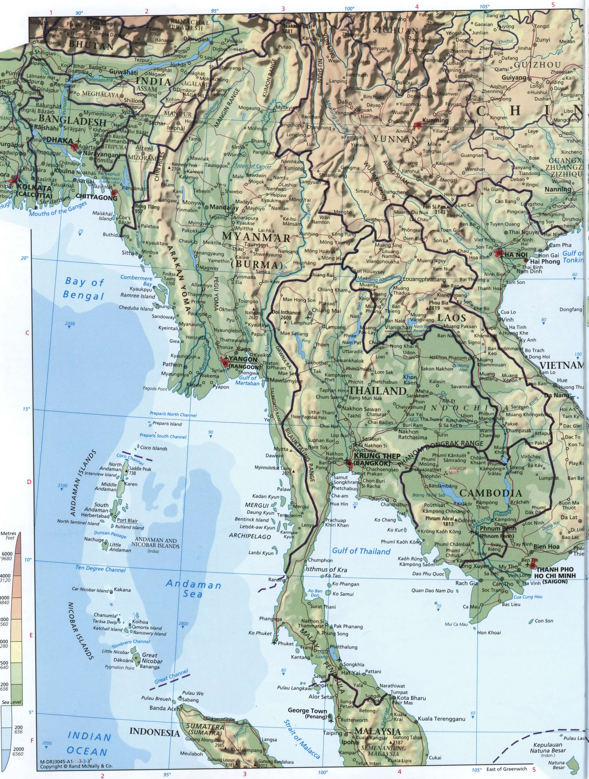 Southeast Asia map. Detailed physical map of Southeast Asia Southeast Asia map. Detailed physical map of Southeast Asia