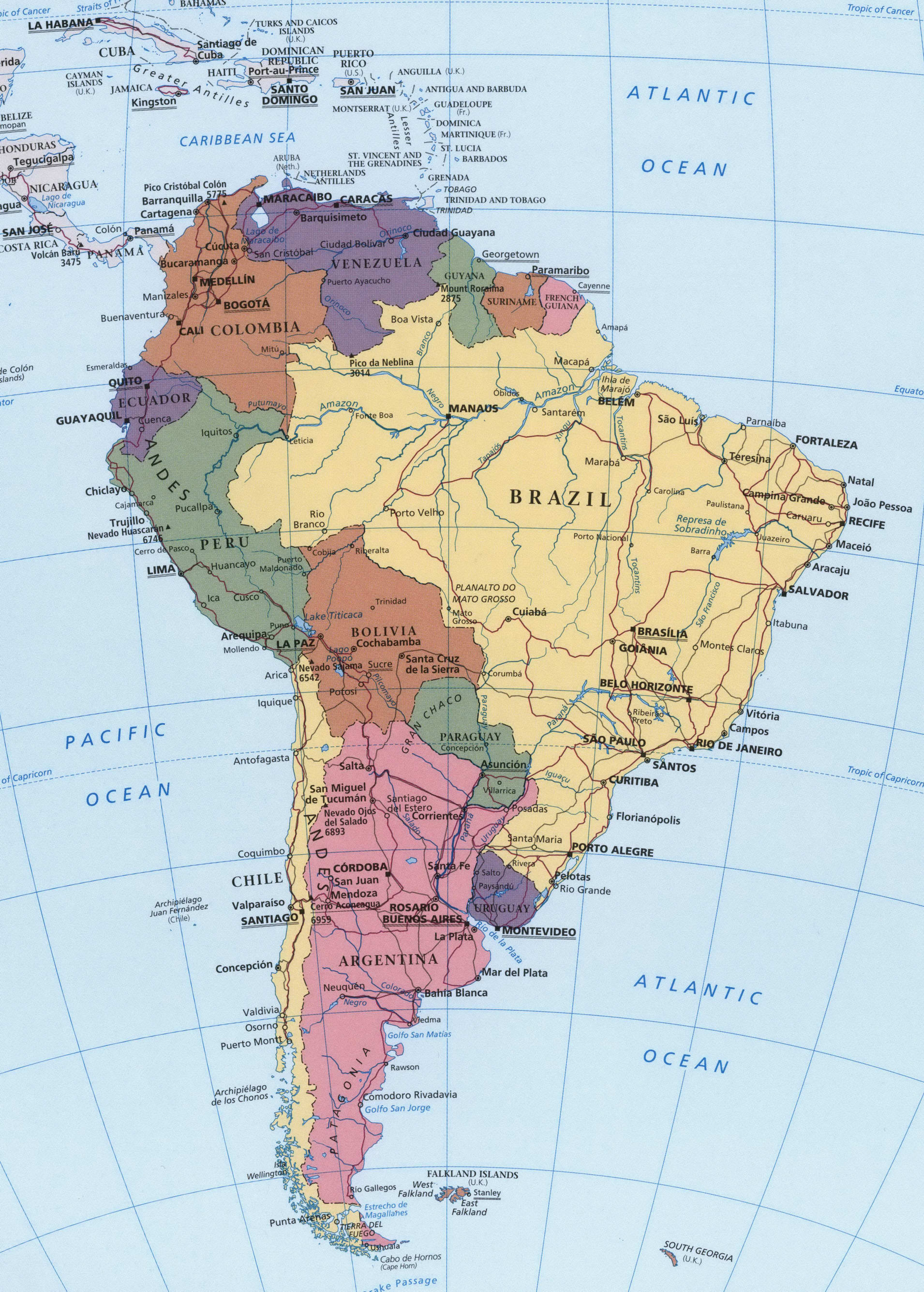 South America political map